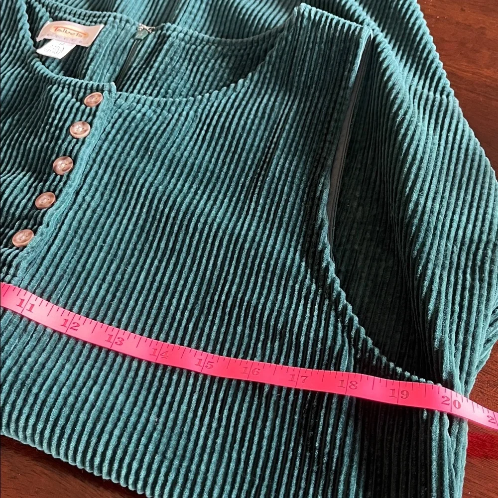 Talbots Vintage Forest Green Corduroy Sleeveless Midi Dress- Size 12​ - Picture 8 of 8